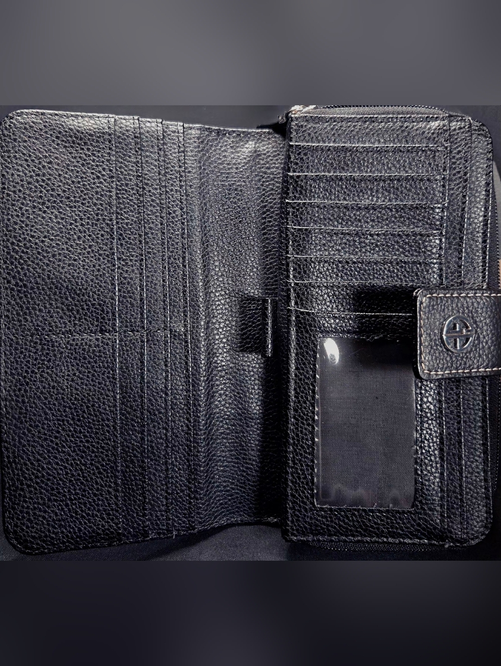 Giani Bernini Black Genuine Leather All-In-One Zip Around Wallet. - Picture 5 of 6